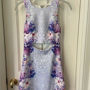 Purple floral mini dress size S